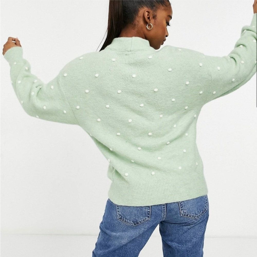 ASOS mint green sweater with white detail